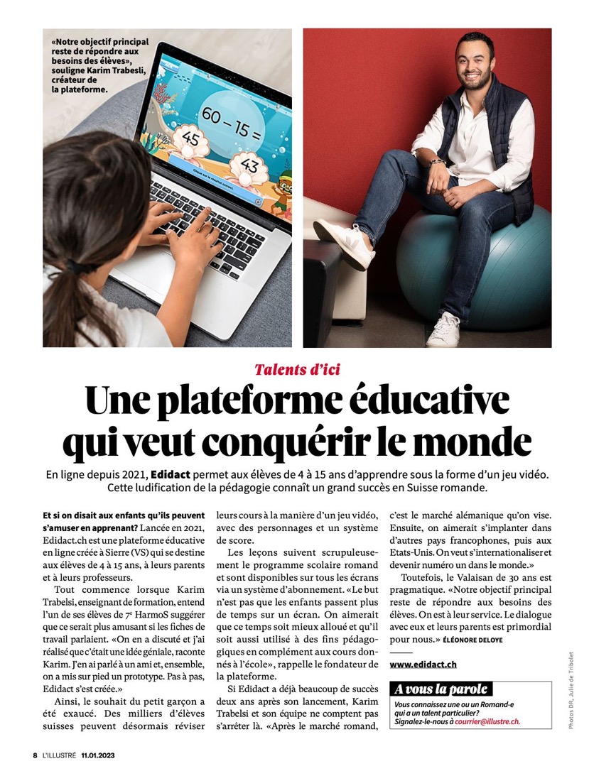 article fondateur edidact dans l'illustré